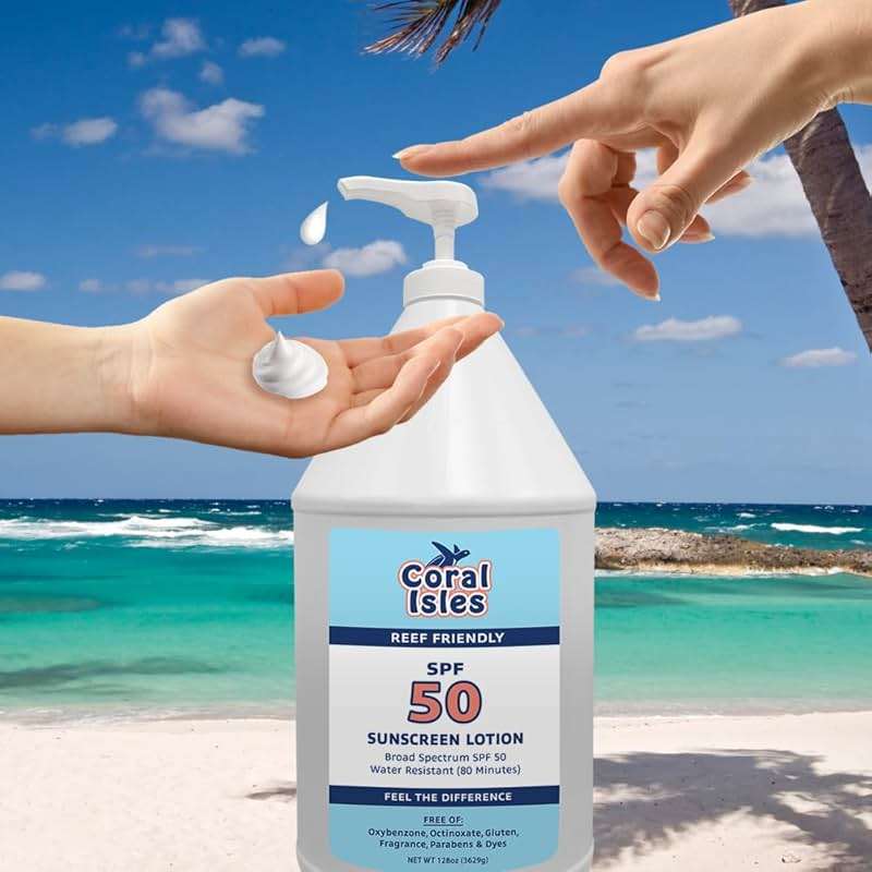 Coral Isles by Rocky Mountain Sunscreen | SPF 50 Lotion | Broad Spectrum UVA/UVB Protection | Hawaii Reef-Safe Act Compliant | Oxybenzone & Octinoxate Free | Water Resistant 80 Min. | 128 Fl Oz - Image 5