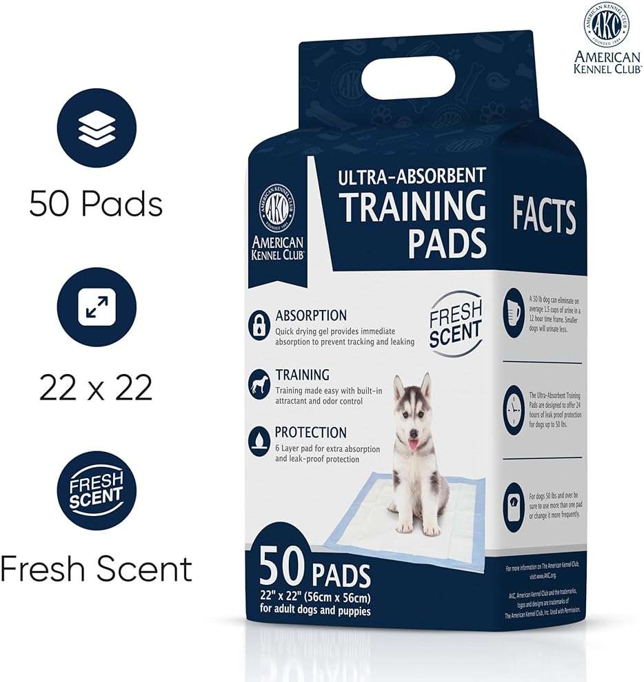 American Kennel Club Scented Puppy Pads –Large Size – 30x26 Ultra Absorbent 6-Layer Pee Pads with Odor Control & Quick-Dry Gel – Fresh Scent – 50 Count (Fresh Scented, 22 x 22 - 50 Count) - Image 3