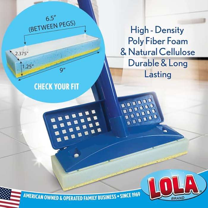 LOLA Squeeze Sponge Mop Refill - w/Foam & a Natural Cellulose Layer, Absorbs and Wicks Moisture, only Fits LOLA Brand Sponge Mop, 9” Head - Image 3