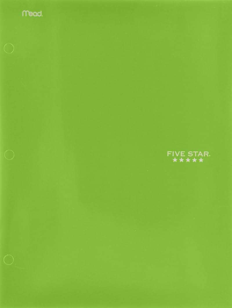 Five Star 2-Pocket Folder, Folders with Pockets, Lime (72895) - Image 1