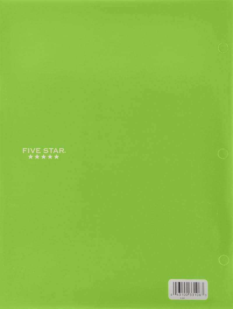 Five Star 2-Pocket Folder, Folders with Pockets, Lime (72895) - Image 2