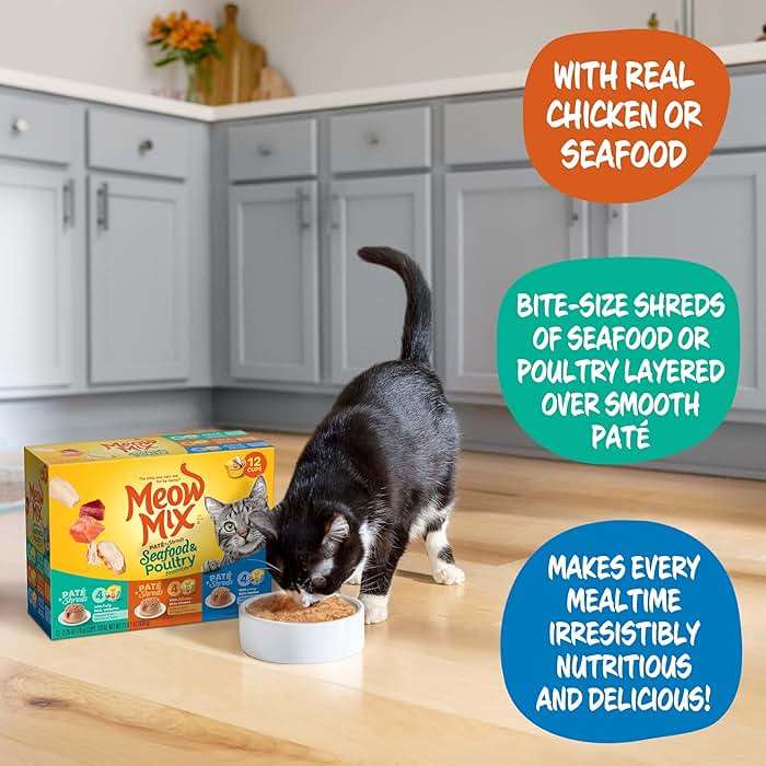 Meow Mix Paté & Shreds Wet Cat Food Variety Pack, Seafood & Poultry Favorites, 2.75 Ounce Cup (Pack of 12) - Image 5
