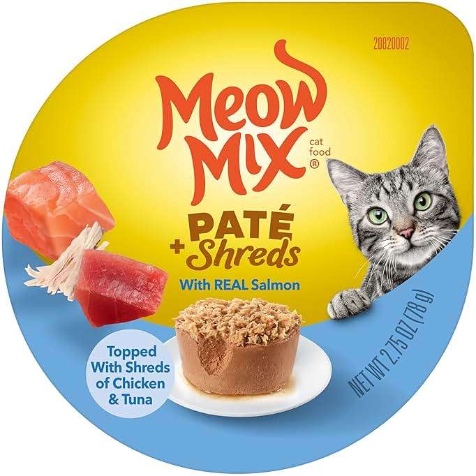 Meow Mix Paté & Shreds Wet Cat Food Variety Pack, Seafood & Poultry Favorites, 2.75 Ounce Cup (Pack of 12) - Image 9