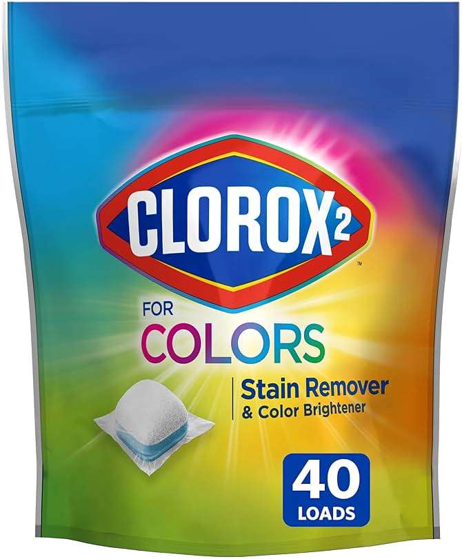 CLOROX 2 for Colors - Stain Remover and Color Brightener Packs, 40 Count (Packaging May Vary) - Image 1