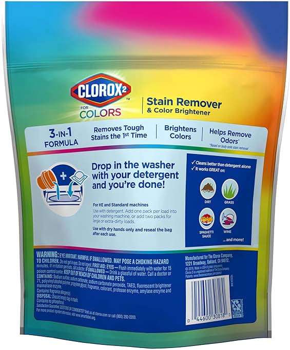 CLOROX 2 for Colors - Stain Remover and Color Brightener Packs, 40 Count (Packaging May Vary) - Image 9