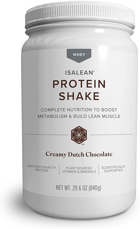 IsaLean Protein Shake - Complete Nutrition for Maintaining Healthy Weight & Lean Muscle Growth Enhanced with MCT Oil - 24 Vitamins & Minerals - 28.1 oz - 14 Meal Canister - Creamy Chocolate - Product Image