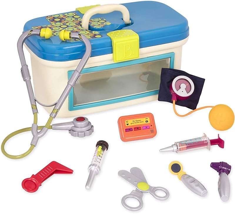 B. toys – Doctor Play Set for Kids – Kids Doctor Toys – 10 Pieces – Realistic Medical Tools – Pretend Play Kit for Toddlers - Image 3