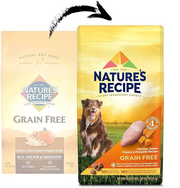 Nature's Recipe Grain Free Chicken, Sweet Potato & Pumpkin Recipe Dry Dog Food, 4 lb. Bag - Image 4