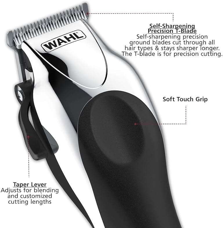 Wahl Clipper USA Deluxe Corded Chrome Pro, Complete Hair and Trimming Kit, Includes Corded Clipper, Cordless Battery Trimmer, and Styling Shears, for a Cut Every Time - Model 3029682 - Image 2