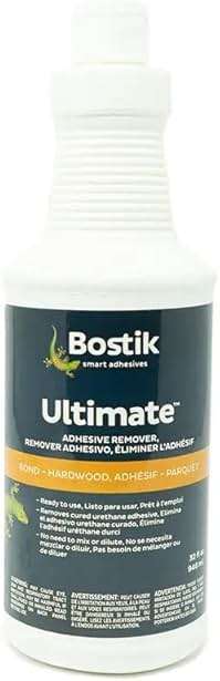 BOSTIK Ultimate 32fl/oz Adhesive Remover – Low Odor, Biodegradable, Water-Rinseable Formula for Removing Wet & Cured Urethane Adhesive from Wood & Hard Surfaces | 1 Squeeze Bottle - Image 1