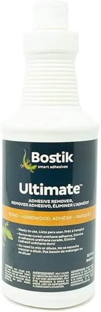 BOSTIK Ultimate 32fl/oz Adhesive Remover – Low Odor, Biodegradable, Water-Rinseable Formula for Removing Wet & Cured Urethane Adhesive from Wood & Hard Surfaces | 1 Squeeze Bottle - Product Image