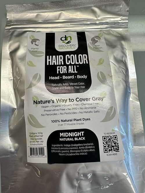 Midnight Natural Black Henna Hair Color For All Kit | 100% All Natural Hair Dye & Beard Dye Powder Kit Organic, Herbal & Vegan Chemical & Cruelty Free Permanent Gray Coverage & Tinting - Image 8