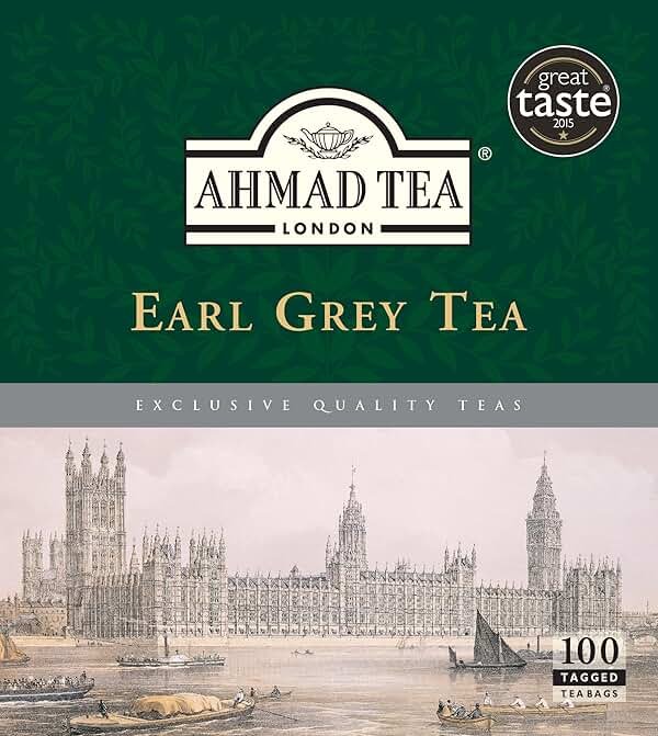 Ahmad Tea Earl Grey Tea, Tagged Teabags without envelopes, 100 Count - Product Image