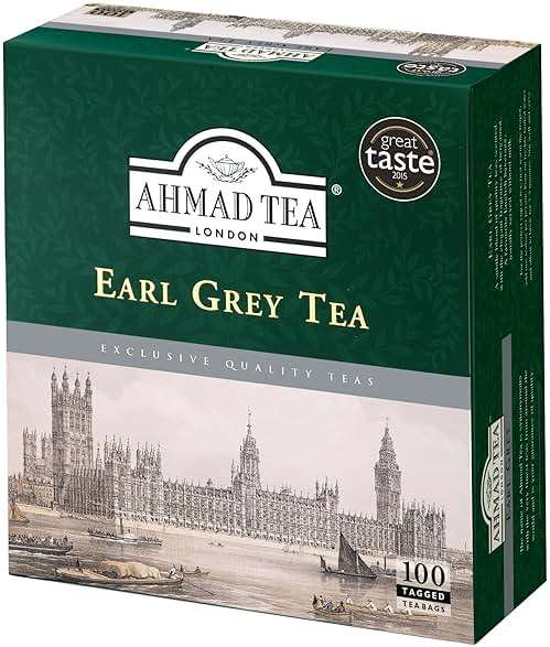 Ahmad Tea Earl Grey Tea, Tagged Teabags without envelopes, 100 Count - Image 3