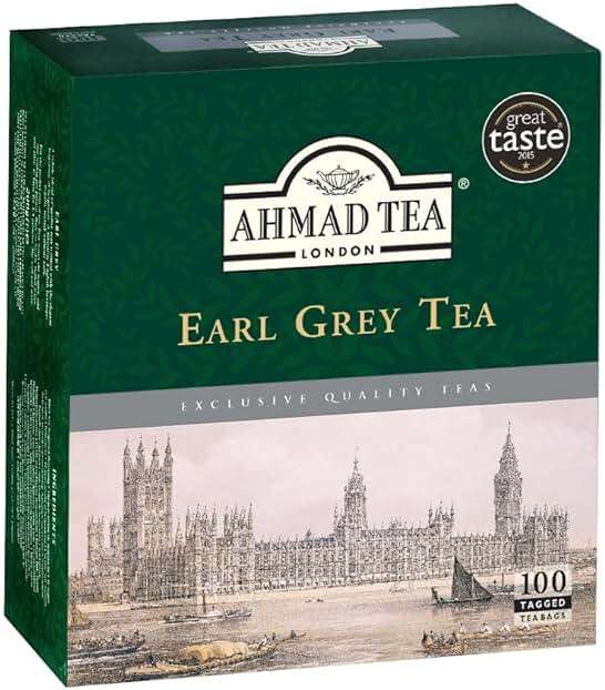 Ahmad Tea Earl Grey Tea, Tagged Teabags without envelopes, 100 Count - Image 4