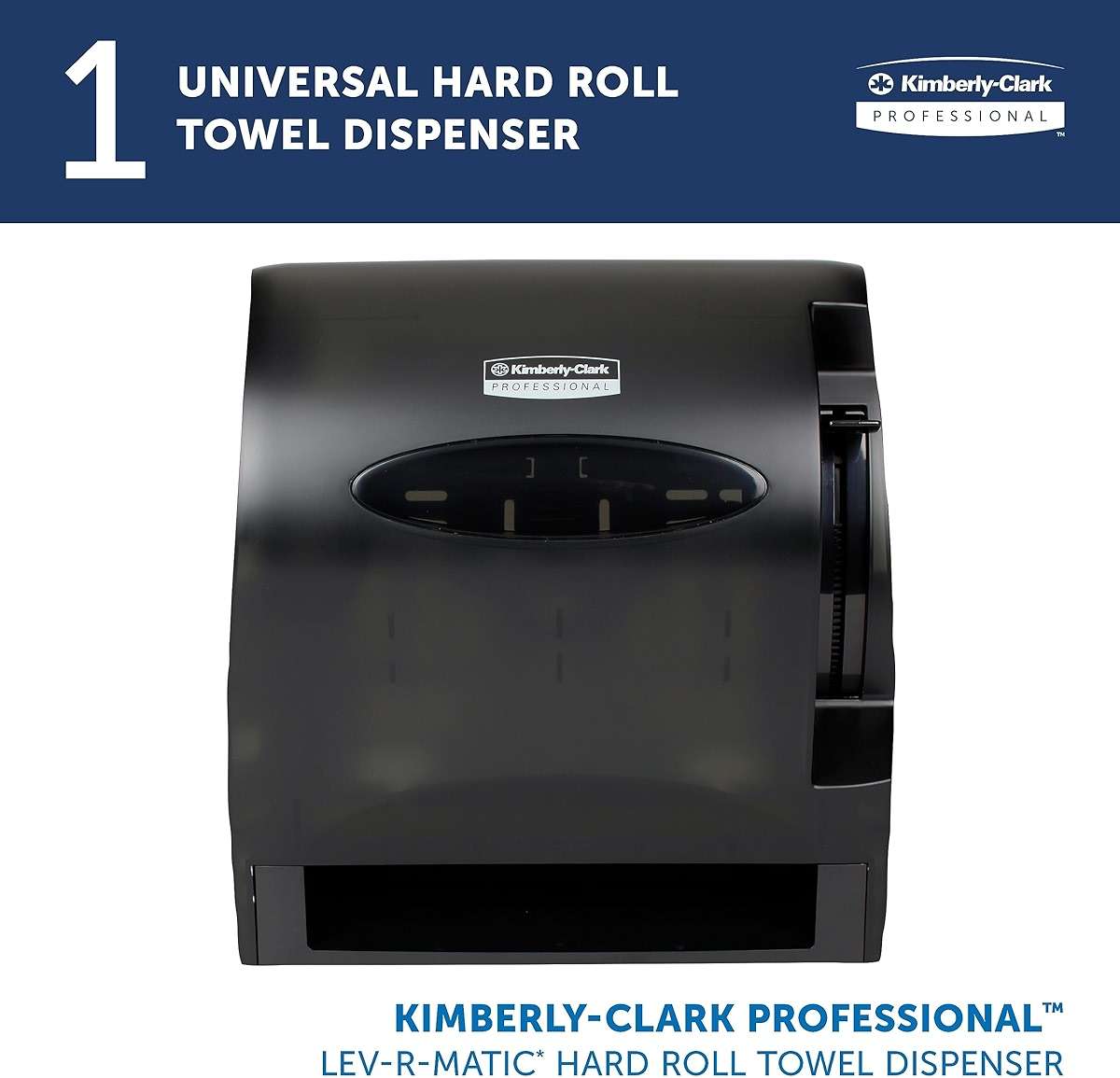 Kimberly Clark Professional Levermatic Roll Paper Towels Dispenser (09765), Manual, Smoke (Black) - Image 2