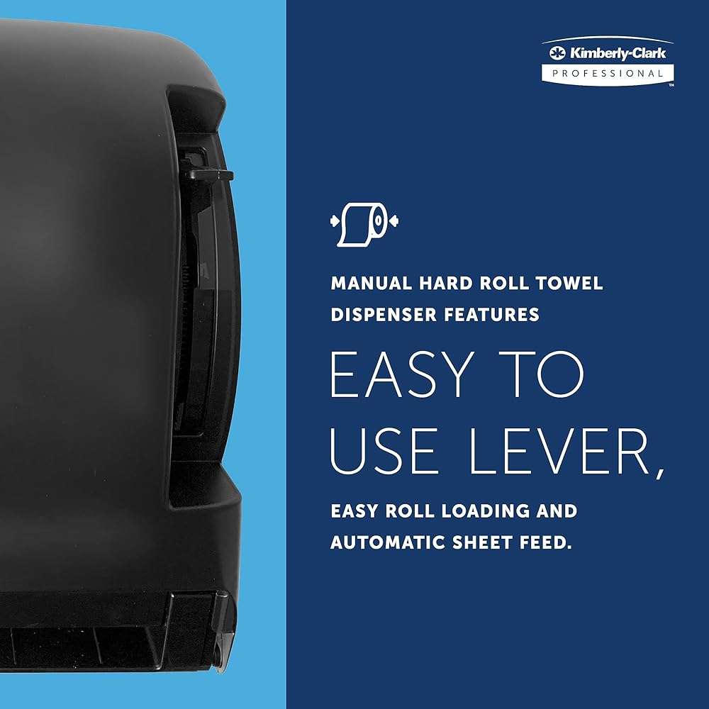 Kimberly Clark Professional Levermatic Roll Paper Towels Dispenser (09765), Manual, Smoke (Black) - Image 7