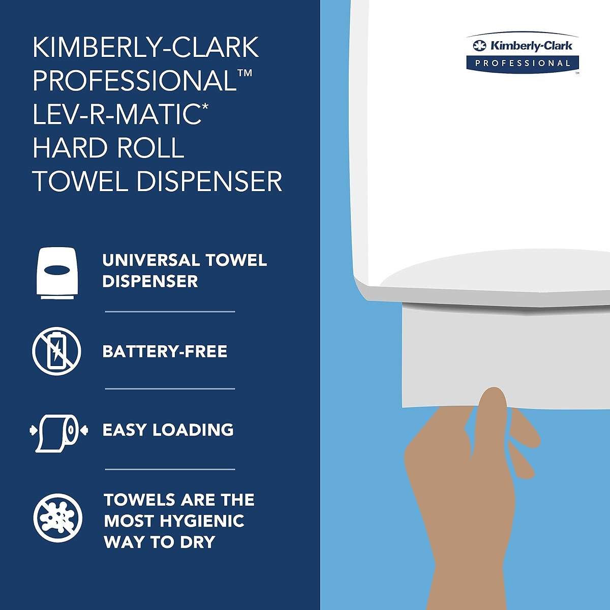 Kimberly Clark Professional Levermatic Roll Paper Towels Dispenser (09765), Manual, Smoke (Black) - Image 10