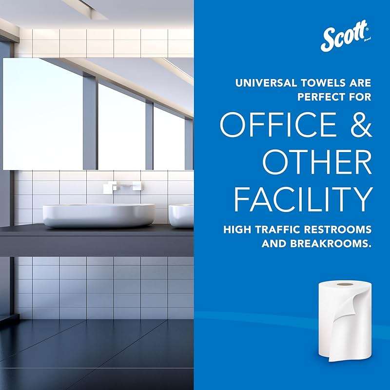 Scott Professional Essential Universal High-Capacity Hard Roll Paper Towels, Bulk (01000), Hardwound 1.5" Core, Absorbency Pockets, White (12 Rolls at 1,000' Each, 12,000'/Case) - Image 9