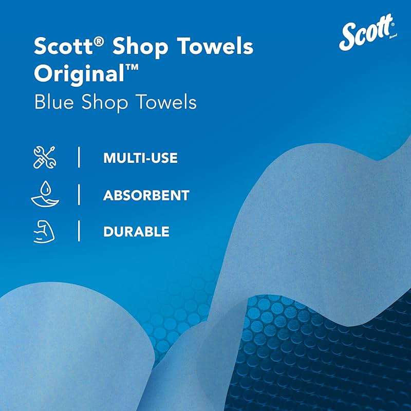 Scott Shop Original Blue Towels (75130), 9.4"x11" Cloth-like Paper Towel (30 Rolls of 55 Sheets, 1,650 Sheet Total) - Image 9