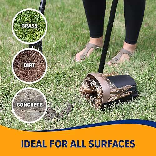 Arm & Hammer Dog Pooper Scooper Swivel Bin & Rake, Poop Scoop for Dogs, Black (2 Heavy Duty Scented Waste Bags Included) - Image 2