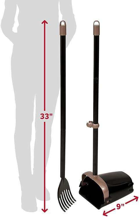 Arm & Hammer Dog Pooper Scooper Swivel Bin & Rake, Poop Scoop for Dogs, Black (2 Heavy Duty Scented Waste Bags Included) - Image 3