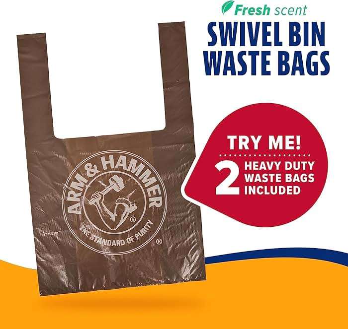 Arm & Hammer Dog Pooper Scooper Swivel Bin & Rake, Poop Scoop for Dogs, Black (2 Heavy Duty Scented Waste Bags Included) - Image 6