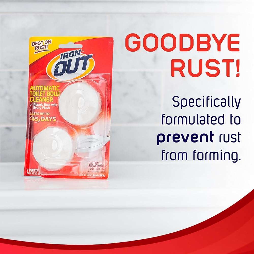 Iron OUT Automatic Toilet Bowl Cleaner Tablets, Helps Remove and Prevent Rust Stains with Every Flush, Lasts up to 45 Days, Made in the USA, 6 Tablets - Image 3