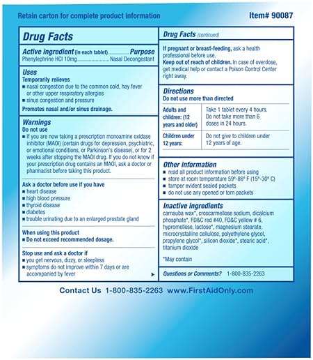 PhysiciansCare Sinus Decongestant Congestion Medication, 2 Tablets Per Packet, Box Of 50 - Image 3
