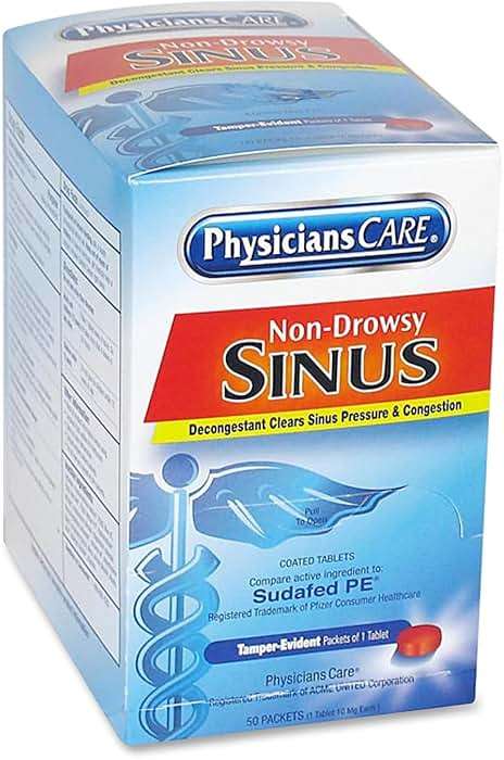 PhysiciansCare Sinus Decongestant Congestion Medication, 2 Tablets Per Packet, Box Of 50 - Image 5