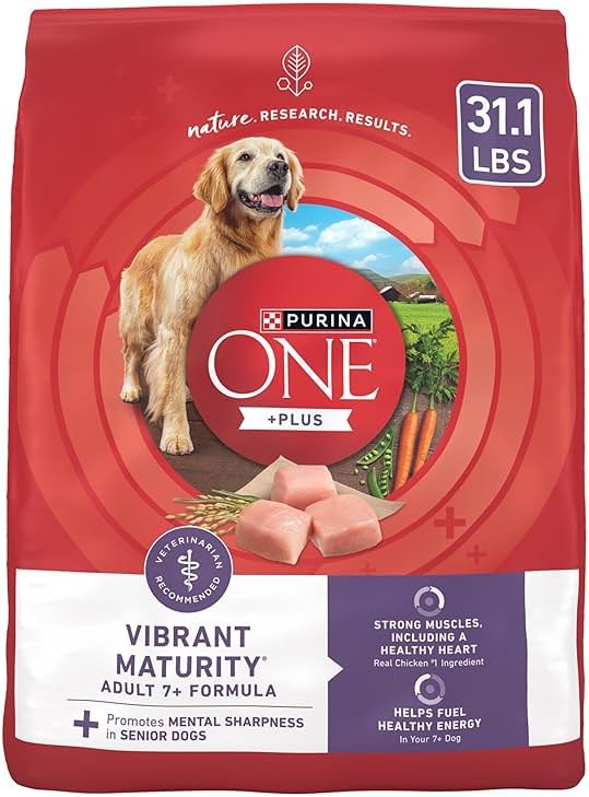 Purina ONE High Protein Dry Senior Dog Food Plus Vibrant Maturity Adult 7 Plus Formula - 31.1 lb. Bag - Product Image