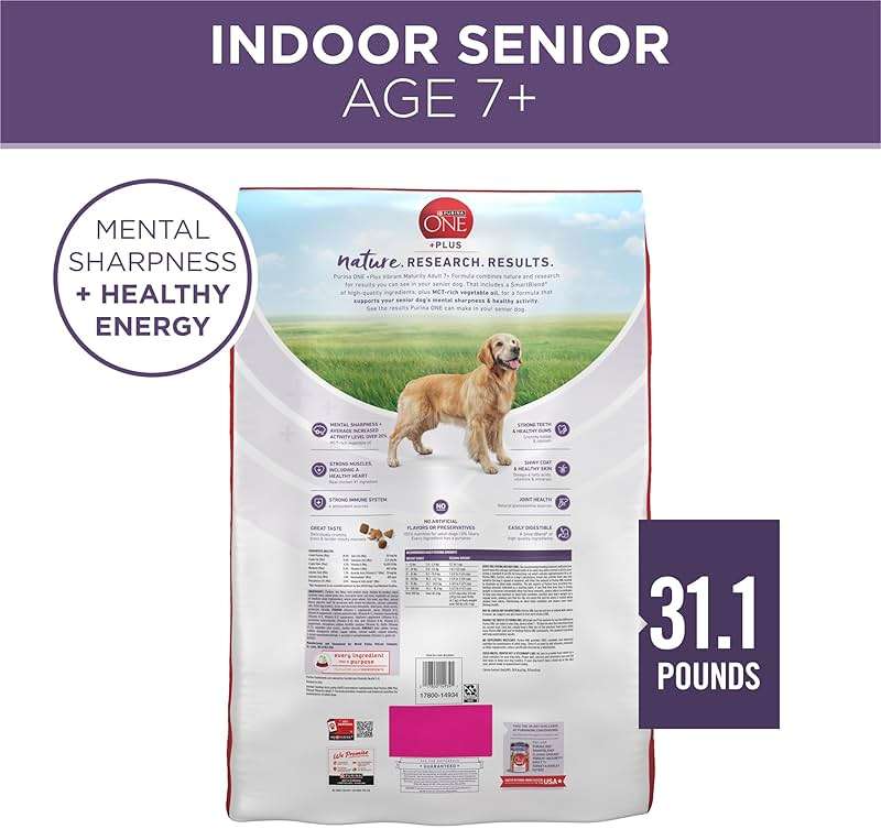Purina ONE High Protein Dry Senior Dog Food Plus Vibrant Maturity Adult 7 Plus Formula - 31.1 lb. Bag - Image 6