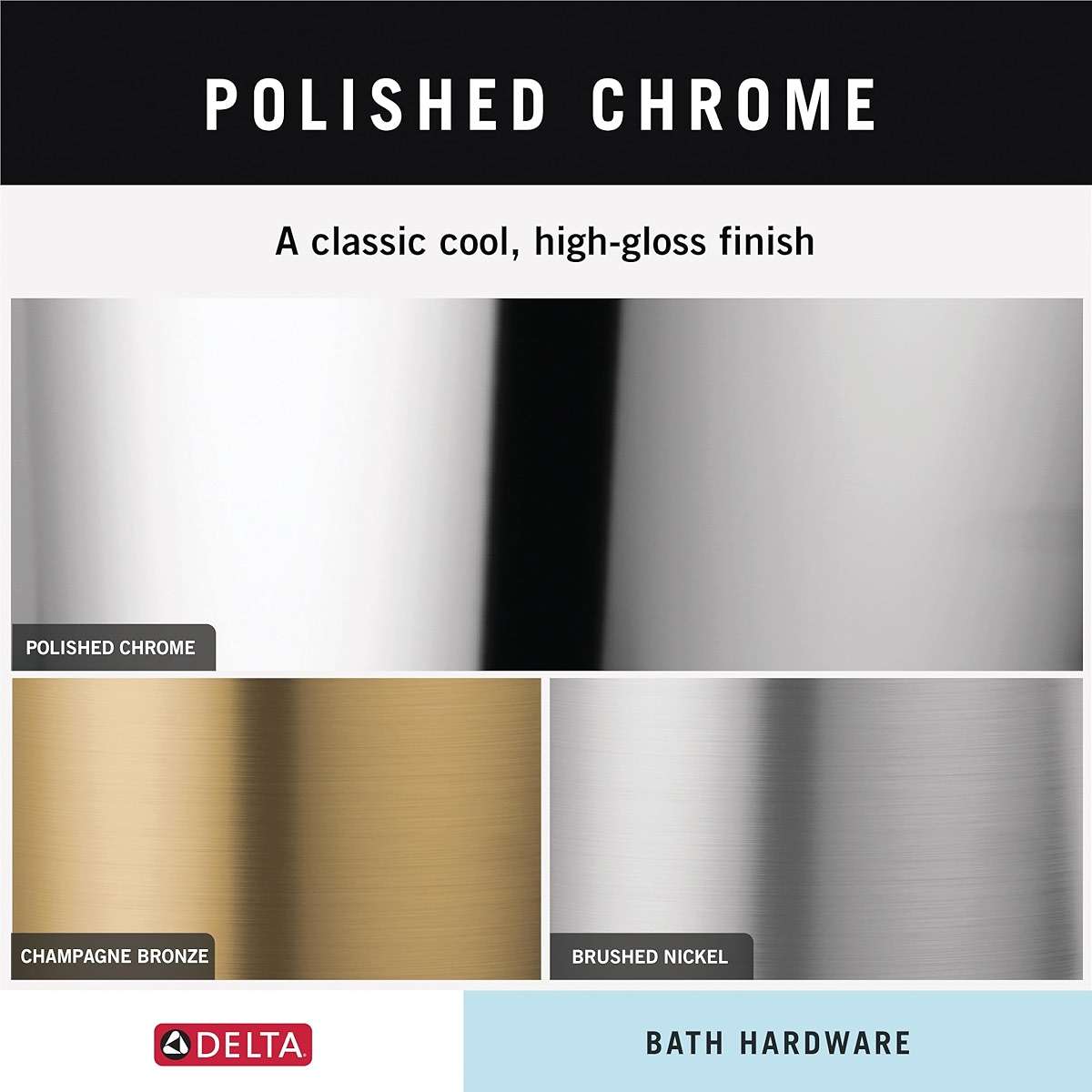 Delta Single Post Toilet Paper Holder | Polished Chrome | Wall Mount | Trinsic Bathroom Accessories - Image 6
