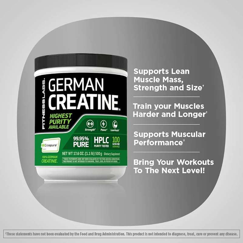 Fitness Labs German Creatine Monohydrate Powder | 500 Grams | Creapure Fitness Supplement | for Men & Women | Unflavored | 100 Servings - Image 4