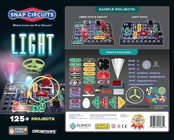 Snap Circuits Light Electronics Exploration Kit | Over 175 Exciting STEM Projects | Full Color Project Manual | 55+ Snap Circuits Parts | STEM Educational Toys for Kids 8+ - Image 4