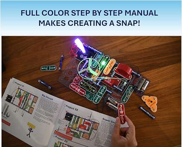 Snap Circuits Light Electronics Exploration Kit | Over 175 Exciting STEM Projects | Full Color Project Manual | 55+ Snap Circuits Parts | STEM Educational Toys for Kids 8+ - Image 7