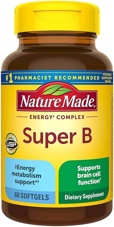 Nature Made Super B Complex Vitamins for Women and Men, Dietary Supplement for Energy Metabolism Support, Super Vitamin B Complex, 60 Softgels, 60 Day Supply - Image 1