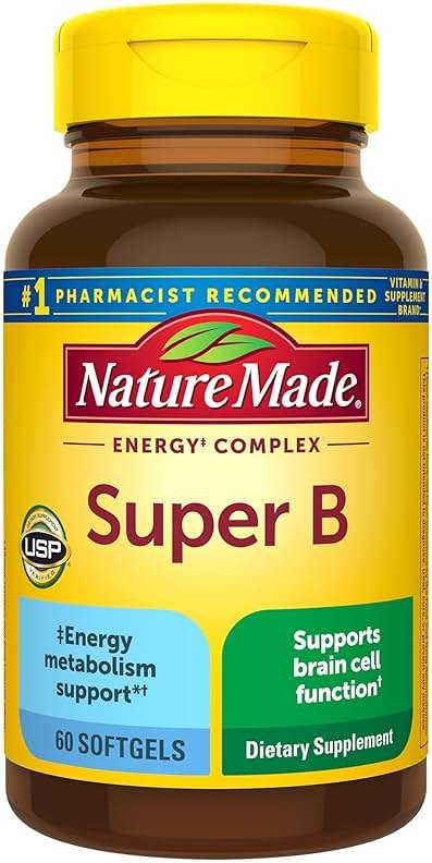 Nature Made Super B Complex Vitamins for Women and Men, Dietary Supplement for Energy Metabolism Support, Super Vitamin B Complex, 60 Softgels, 60 Day Supply - Product Image