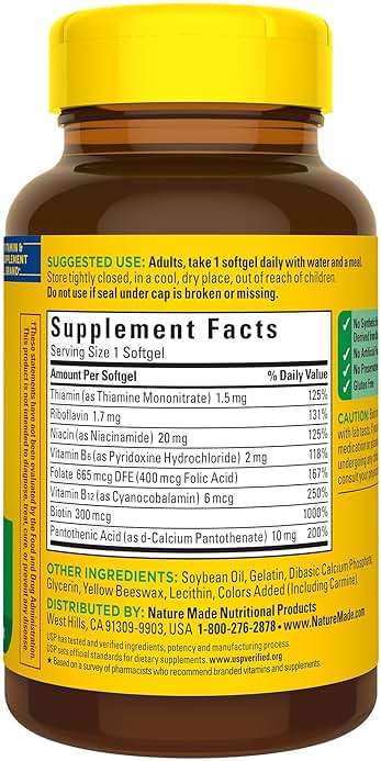 Nature Made Super B Complex Vitamins for Women and Men, Dietary Supplement for Energy Metabolism Support, Super Vitamin B Complex, 60 Softgels, 60 Day Supply - Image 9
