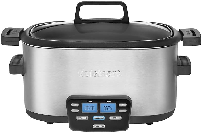 Cuisinart 3-In-1 Cook Central 6-Quart Multi-Cooker: Slow Cooker, Brown/Saute, Steamer, MSC-600 NAS, Silver - Product Image