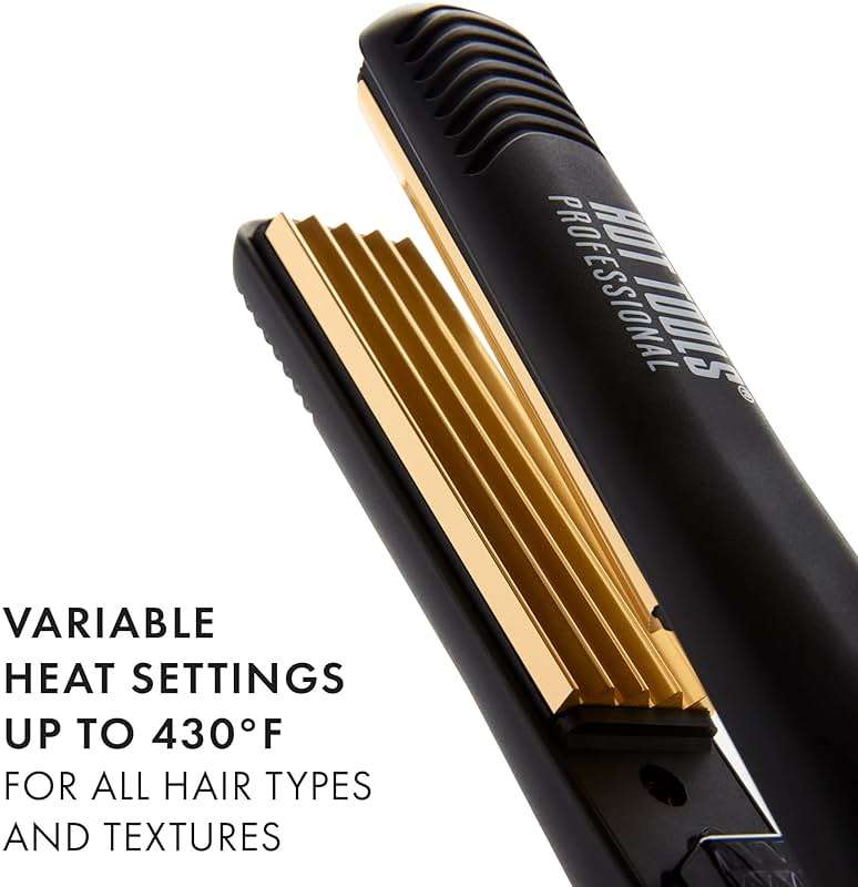 Hot Tools Pro Artist 24K Gold Crimping Iron | For Light Textured Crimps and Volume (1 in) - Image 3
