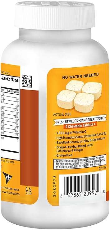 Airborne Citrus Chewable Tablets, 116ct | Immune Support Supplement with 1000mg Vitamin C + Vitamins A, D, E, Zinc,Selenium, & Manganese | Herbal Blend | Gluten Free - Image 9