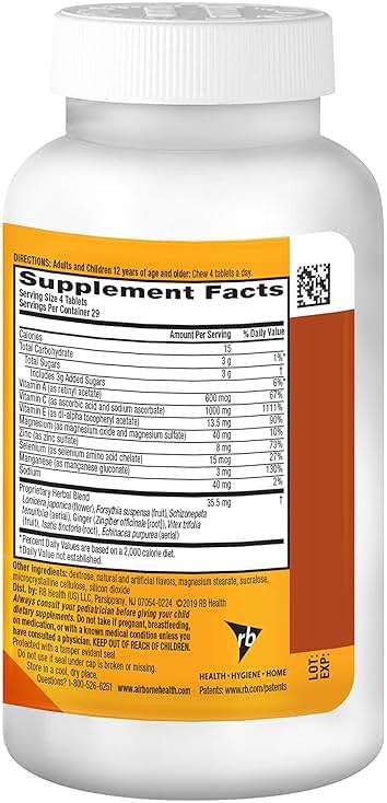 Airborne Citrus Chewable Tablets, 116ct | Immune Support Supplement with 1000mg Vitamin C + Vitamins A, D, E, Zinc,Selenium, & Manganese | Herbal Blend | Gluten Free - Image 10