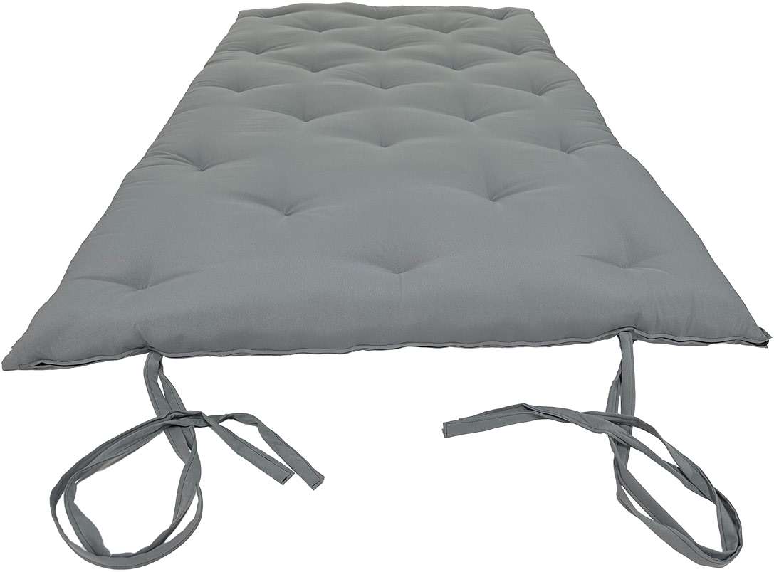 D&D Futon Furniture Gray Full Size Traditional Japanese Floor Rolling Mattress Tatami Topper Mat Sleepover Guest Bed, Foldable Cotton Cushion Pad Yoga Meditation - Image 1