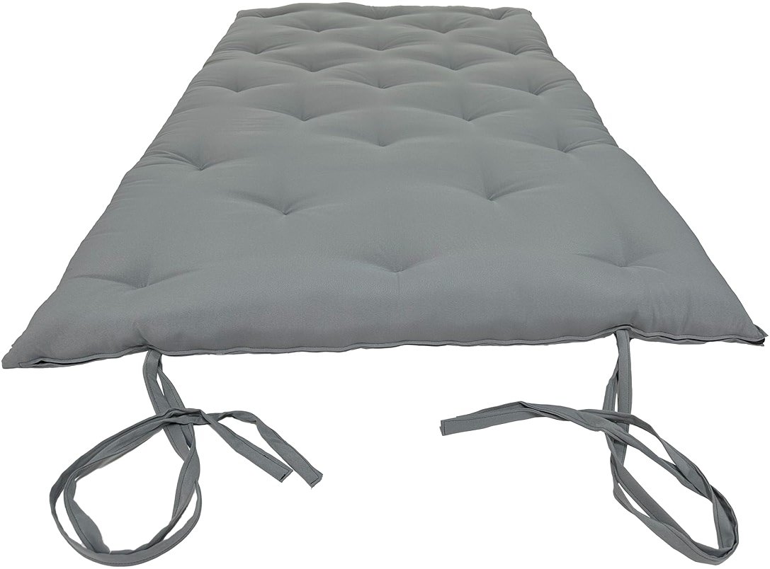 D&D Futon Furniture Gray Full Size Traditional Japanese Floor Rolling Mattress Tatami Topper Mat Sleepover Guest Bed, Foldable Cotton Cushion Pad Yoga Meditation - Product Image