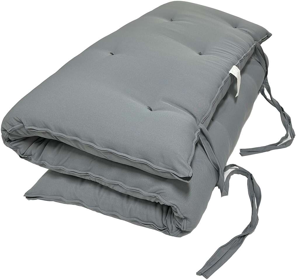 D&D Futon Furniture Gray Full Size Traditional Japanese Floor Rolling Mattress Tatami Topper Mat Sleepover Guest Bed, Foldable Cotton Cushion Pad Yoga Meditation - Image 4