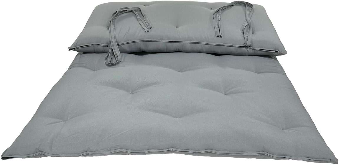 D&D Futon Furniture Gray Full Size Traditional Japanese Floor Rolling Mattress Tatami Topper Mat Sleepover Guest Bed, Foldable Cotton Cushion Pad Yoga Meditation - Image 5