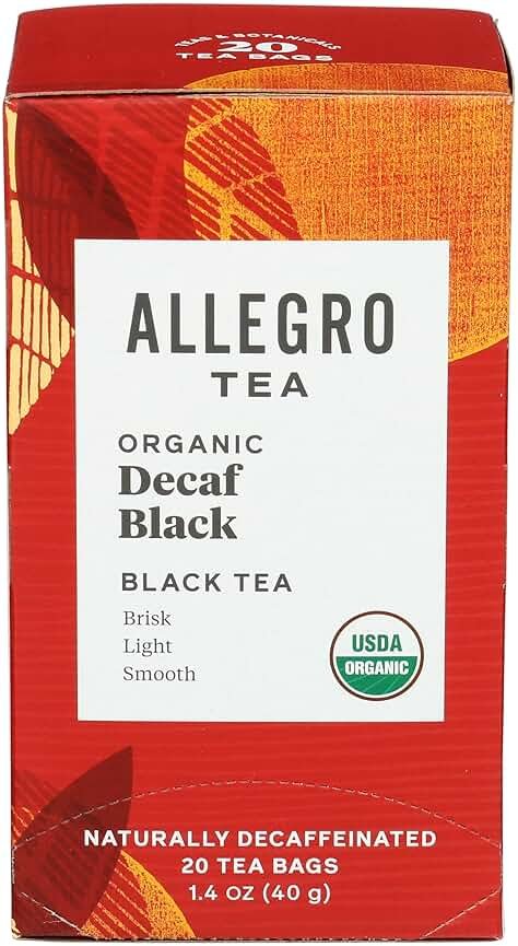 Allegro Tea, Organic Decaf Black Tea Bags, 20 ct - Product Image