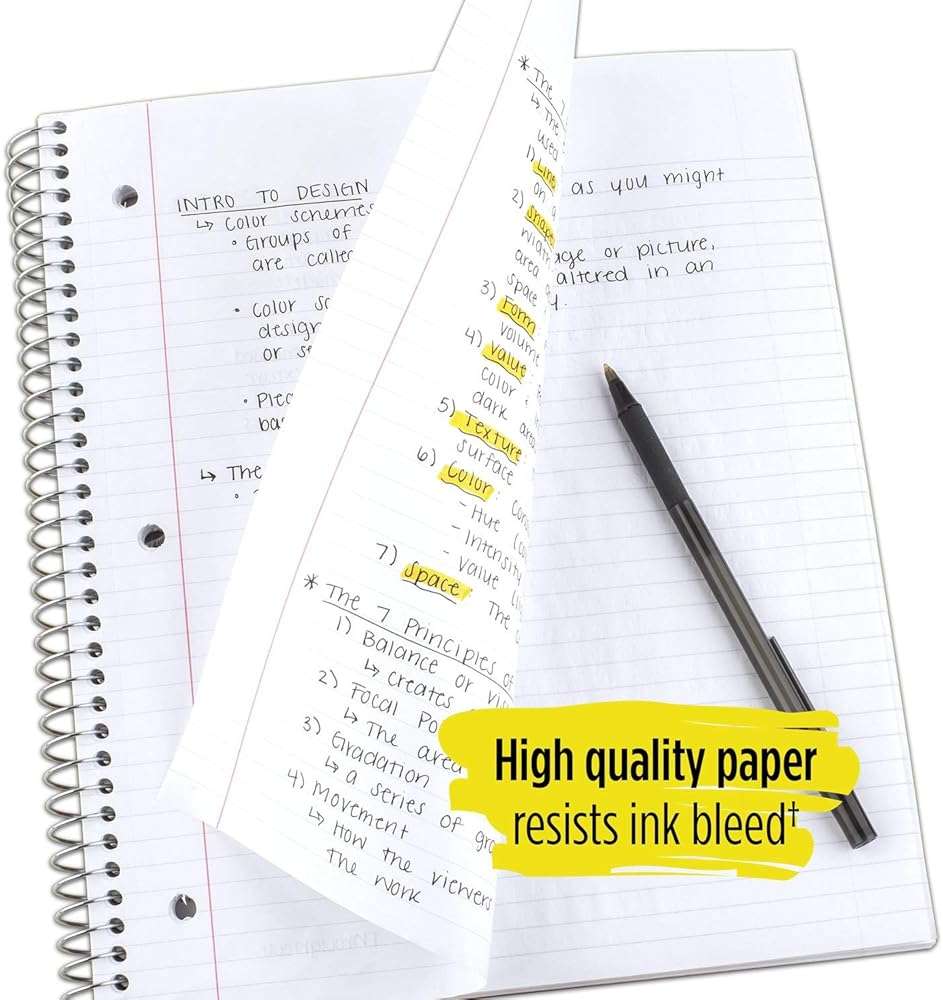 Five Star Spiral Notebooks, 1 Subject, College Ruled Paper, 100 Sheets, 11" x 8-1/2", Color Selected For You, 1 Count (06206) - Image 5