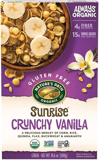 Natures Path, Cereal Sunrise Crunchy Vanilla Gluten Free Organic, 10.6 Ounce - Product Image